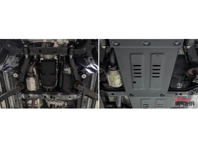 Защита КПП (сталь) + комплект крепежа для BAIC BJ40 2023-н.в. (V - 2.0, АКПП, полный)