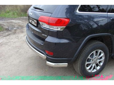 Защита заднего бампера овальная 75-42 мм ТСС для Jeep Grand Cherokee 2013-2021