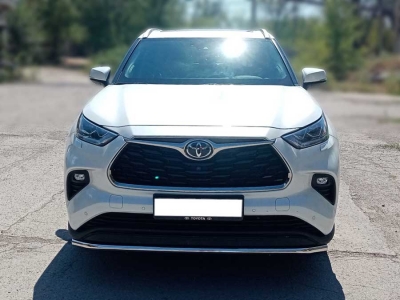 Защита переднего  бампера d-43 одинарная для Toyota Highlander 2019 – н.в.